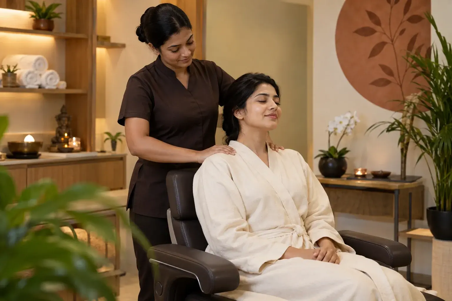 Professional head and shoulder wellness treatment